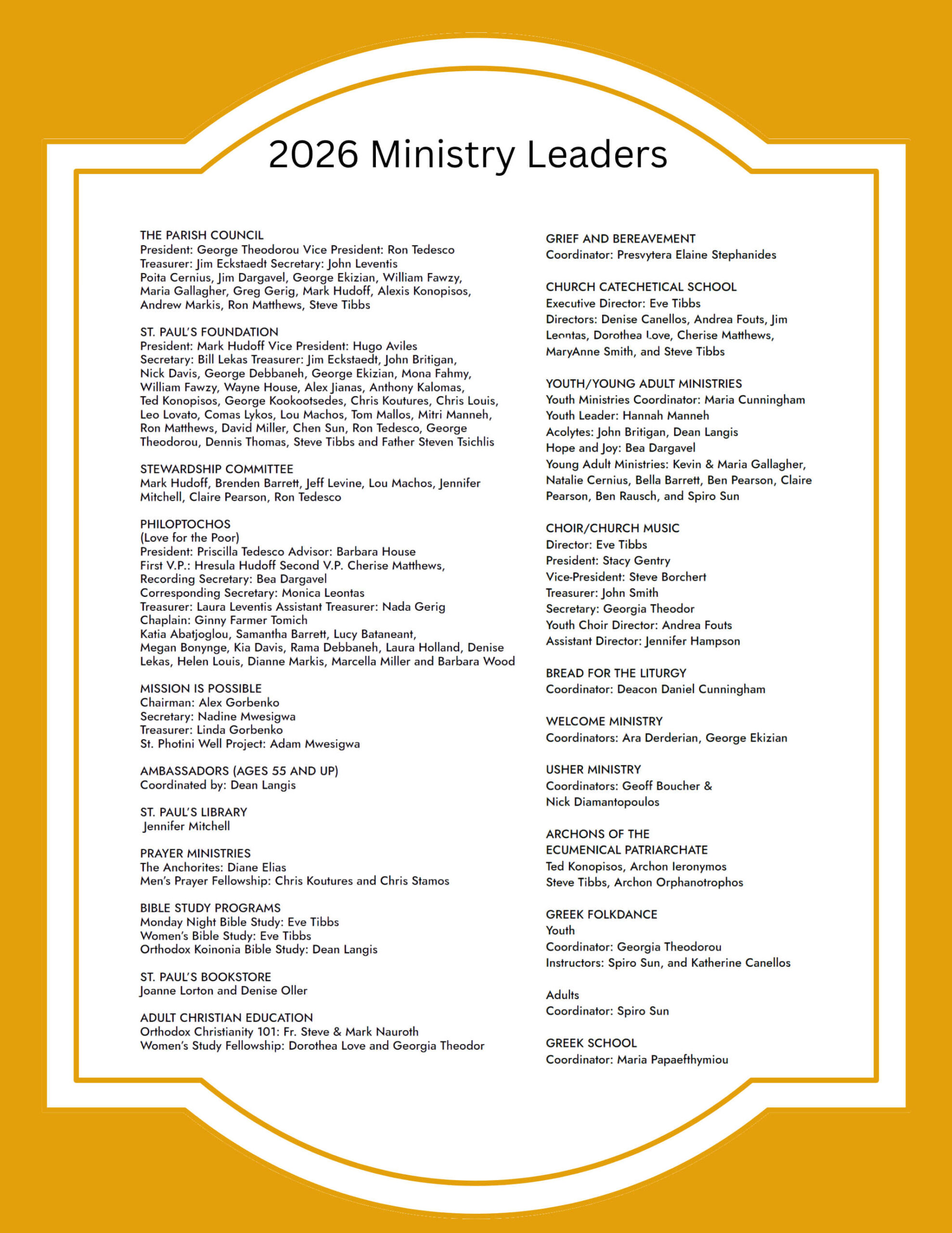 Parish Leadership 2026
